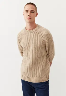 Le pull côtelé - Beige