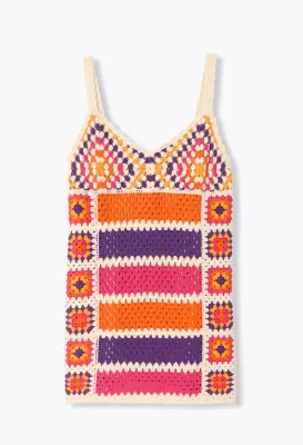 Robe courte en crochet Femme — photo 1