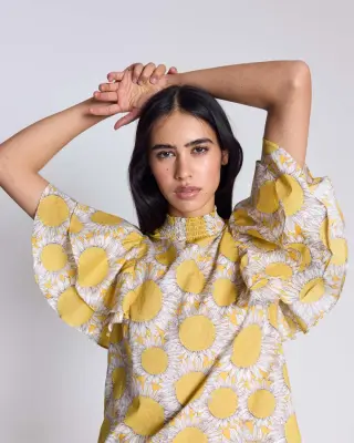Top Marca imprimé Liberty tournesols jaune — photo 1