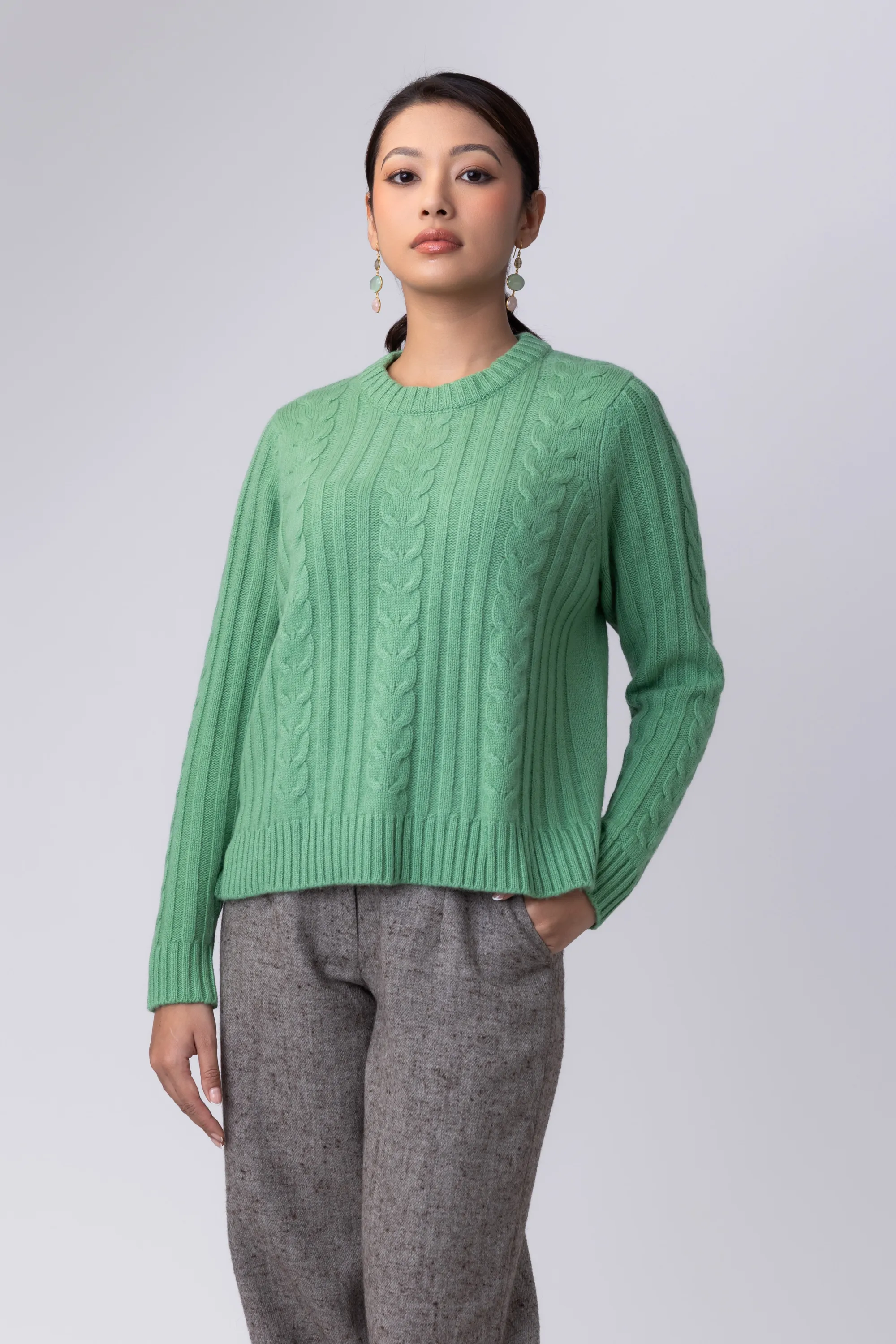 Pull en laine - vert amande