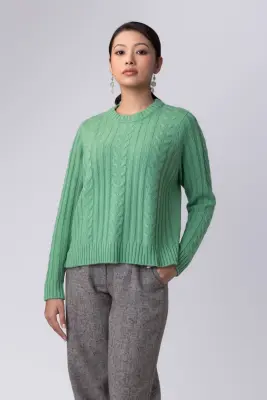 Pull en laine - vert amande