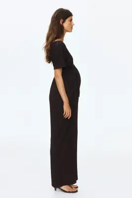 MAMA Combi-pantalon avec ceinture à nouer - Marron foncé — photo 2