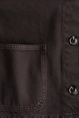 Veste-chemise en twill de coton - Marron foncé — photo 4
