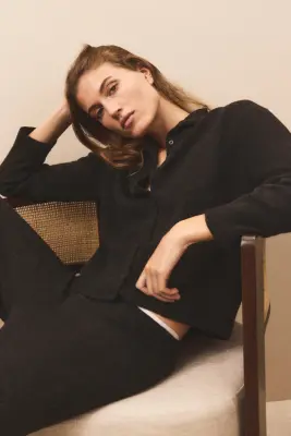 Gilet en maille fine - Noir — photo 2