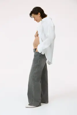 MAMA Wide Low Jeans - Gris denim — photo 4