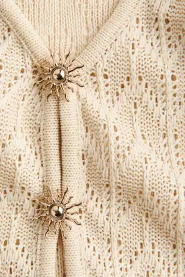 MAMA Ensemble 2 pièces en maille pointelle - Beige clair — photo 4