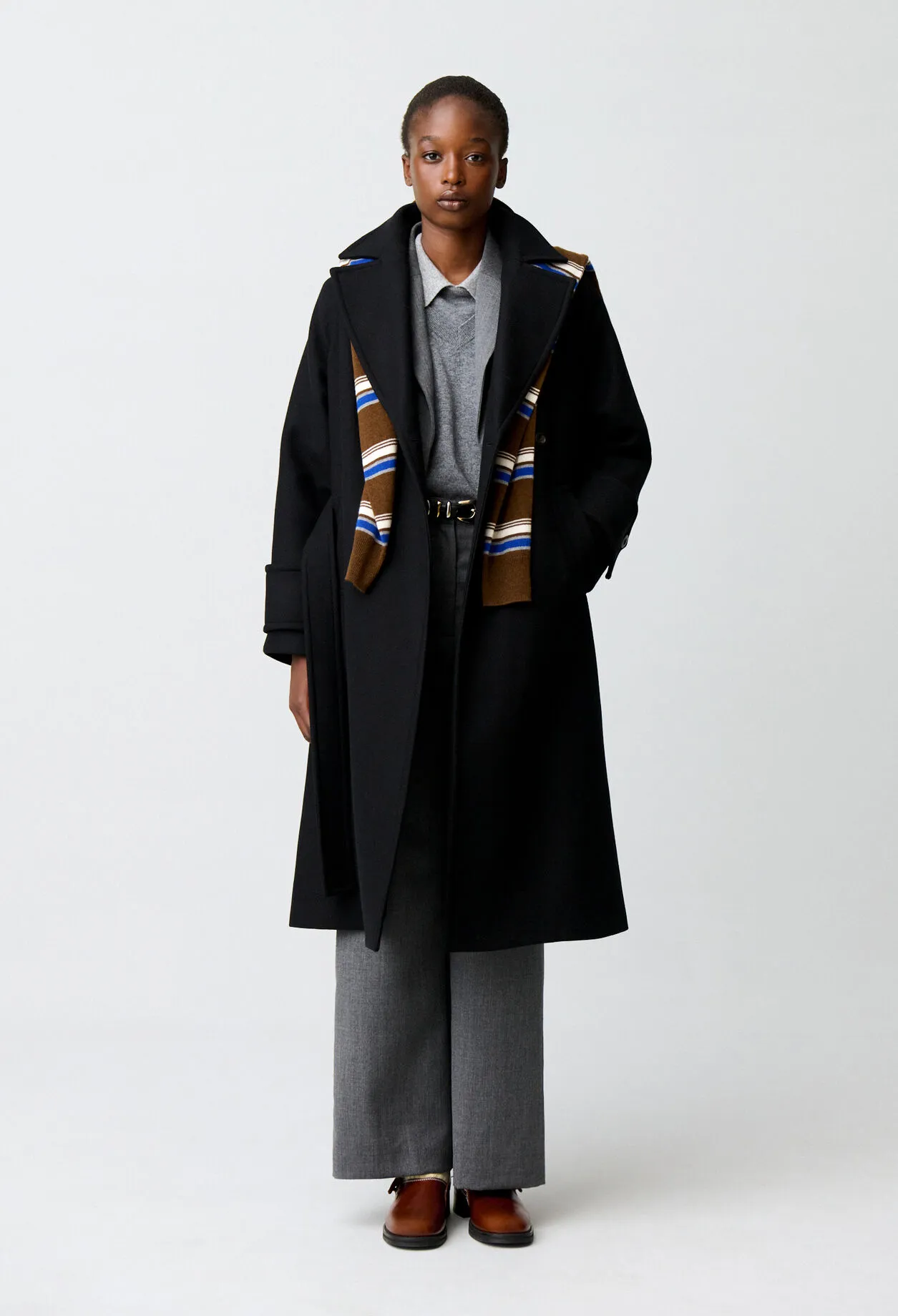 Manteau mi-long laine mélangée