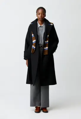 Manteau mi-long laine mélangée