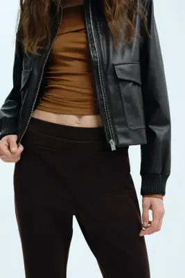 Pantalon évasé - Marron foncé — photo 2