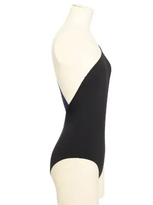 Maillot de bain une pièce asymétrique noir et bleu marine Prix Boutique 500€ Taille XS/S — photo 3