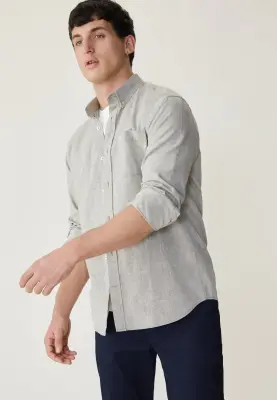 La chemise coton lin - Tilleul