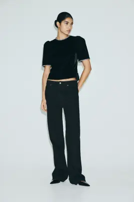 Top en velours orné de strass - Noir — photo 2