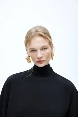 Blouse cape asymétrique - Noir — photo 1
