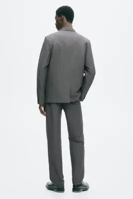 Veste Relaxed Fit à fermeture droite - Gris foncé — photo 3