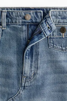 Jupe trapèze en denim - Bleu denim clair — photo 4