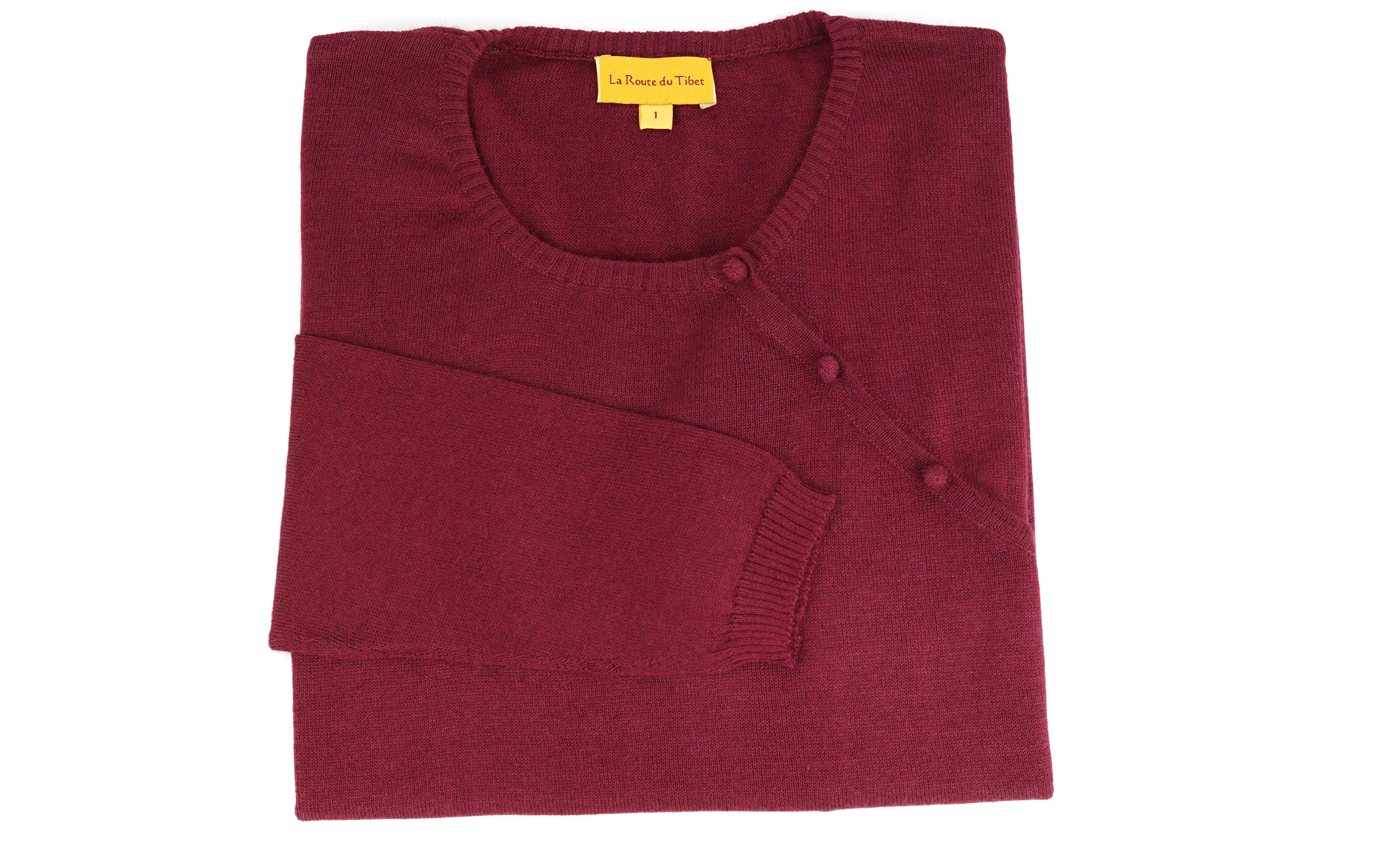 Pull en pashmina et soie - bordeaux