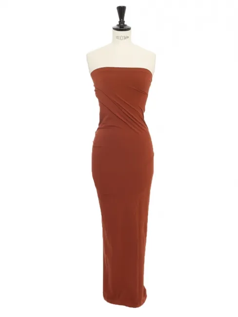 Strapless stretch terracotta fatale dress Retail price 200€ Size XS