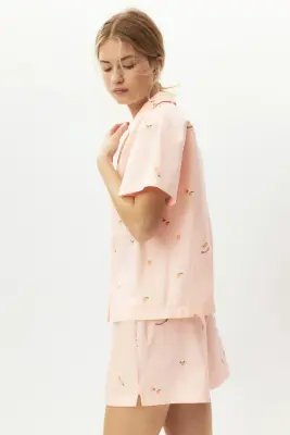 Chemise et short de pyjama - Rose pêche clair/abricots — photo 2
