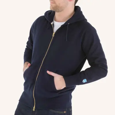 Sweat à capuche Navy 100% coton, mixte — photo 2