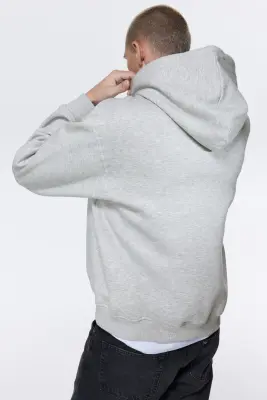 Hoodie Loose Fit - Gris clair chiné — photo 1