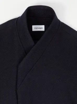 Kimono Bomber Jacket in Navy Blue Carded Wool — photo 4