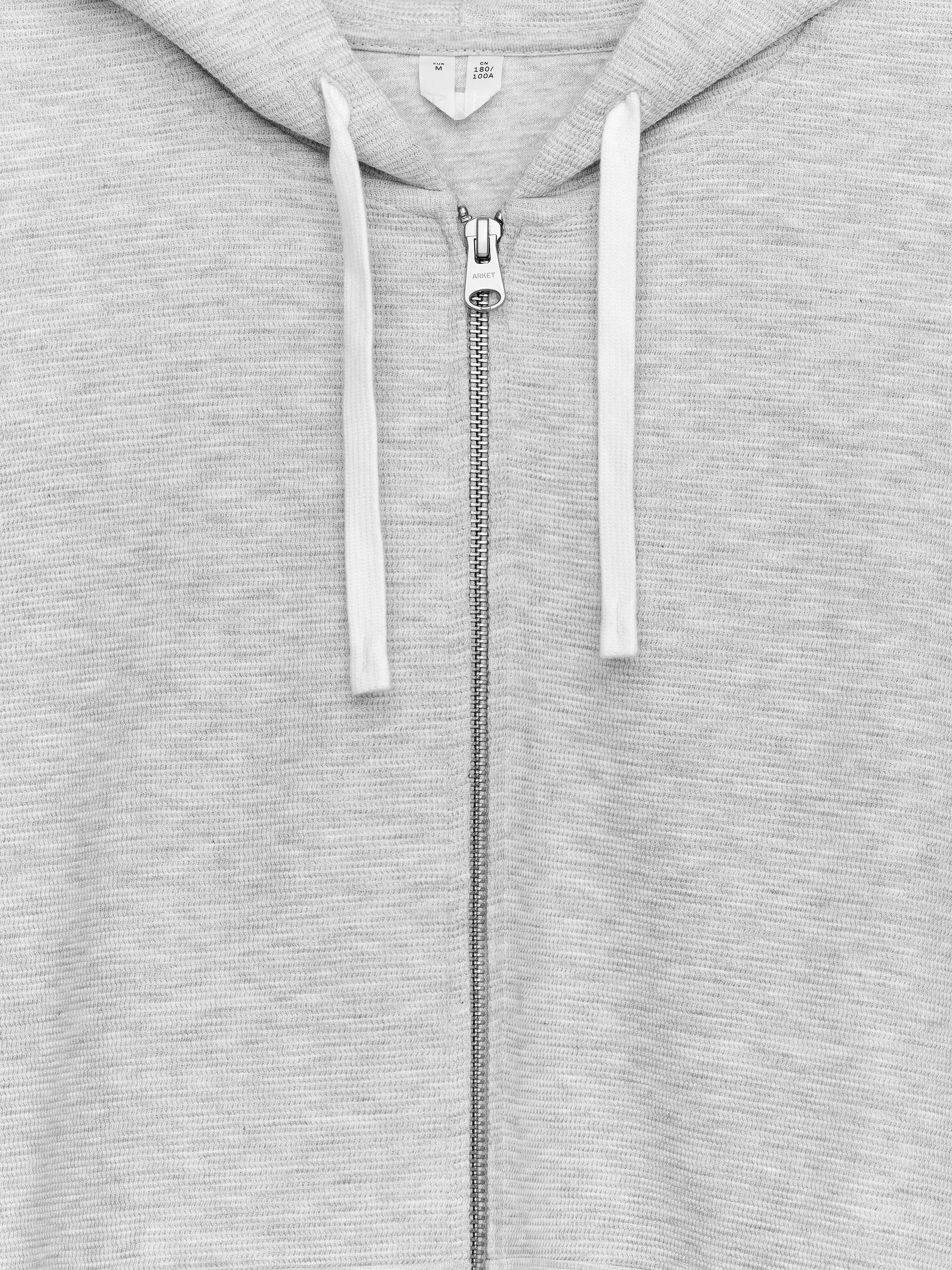 Sweat à capuche zippé en jersey - Gris clair chiné