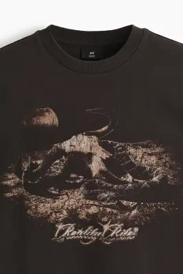 T-shirt boxy Oversized Fit - Marron foncé/Reality Bites — photo 5