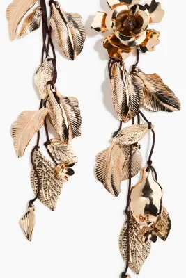 Boucles d'oreilles fleurs - Doré — photo 4