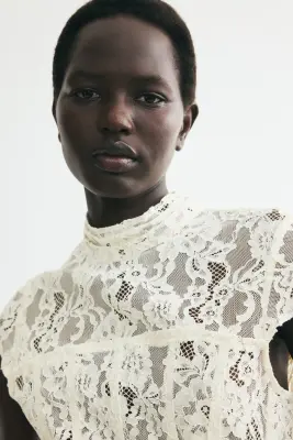 Top péplum en dentelle - Crème — photo 3