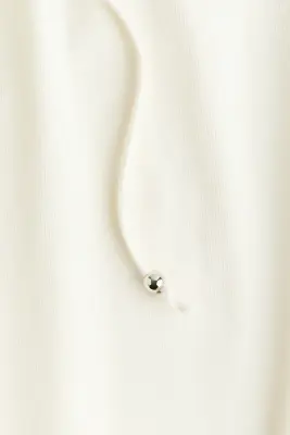 Pantalon en coton avec cordon de serrage - Crème — photo 4