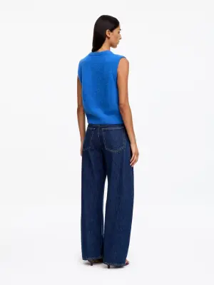 Gilet en mélange de laine et d'alpaga - Bleu — photo 2