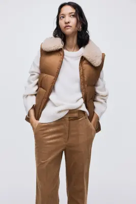 Pantalon bootcut en velours côtelé - Beige foncé — photo 2