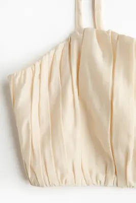 Crop top froncé - Crème — photo 2