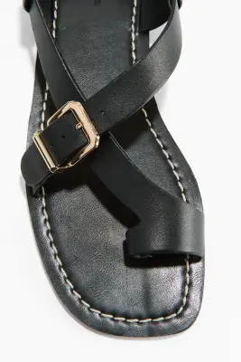 Sandales en cuir - Noir — photo 2