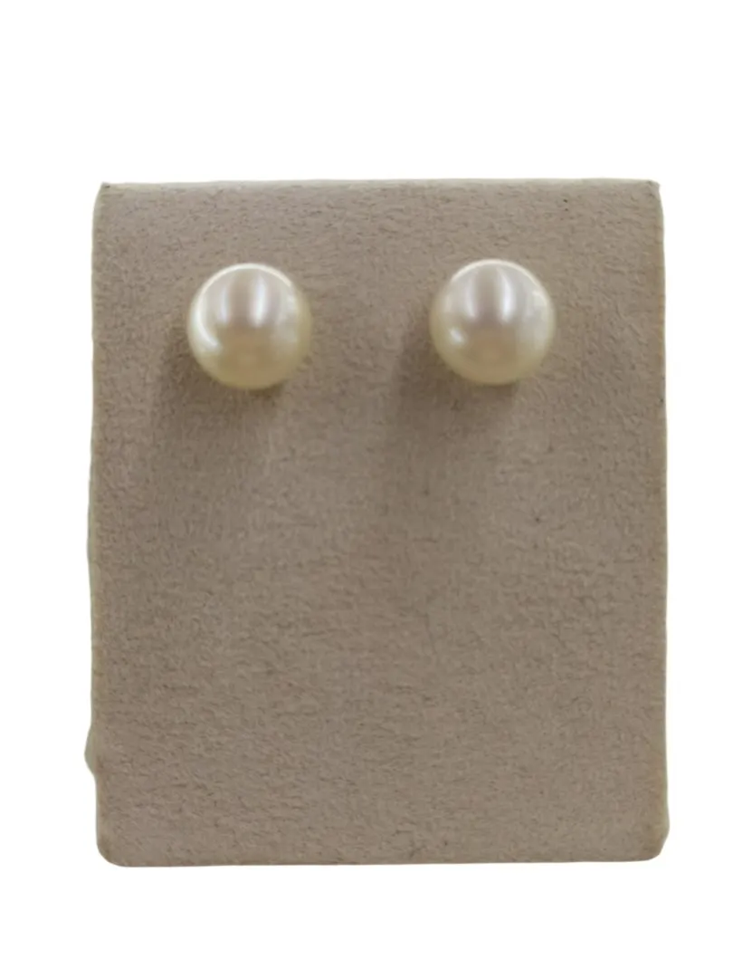 Boucles d'oreille jaune serties de perles blanches style classique