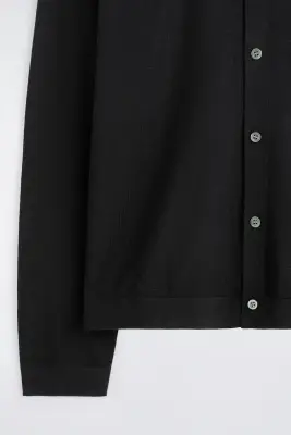 CHEMISE EN MAILLE DE LAINE MÉRINOS - NOIR — photo 5