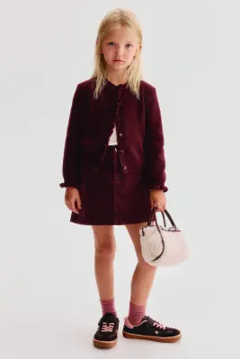 Gilet avec détails volantés - Rouge foncé — photo 1