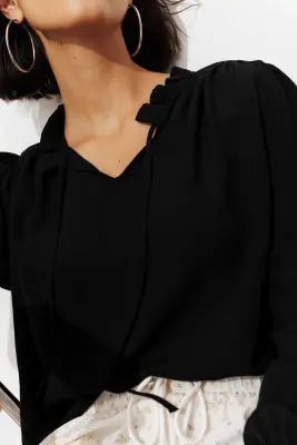 Blouse col frou-frou Femme — photo 5