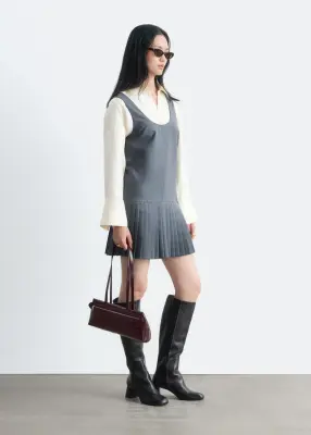 Robe plissée à superpositions - Gris — photo 5