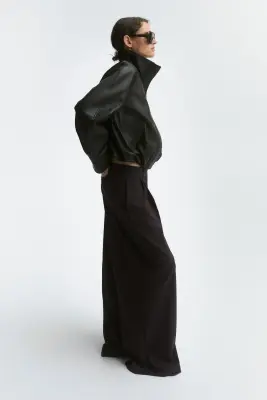 Pantalon chic à jambes larges - Marron foncé — photo 4