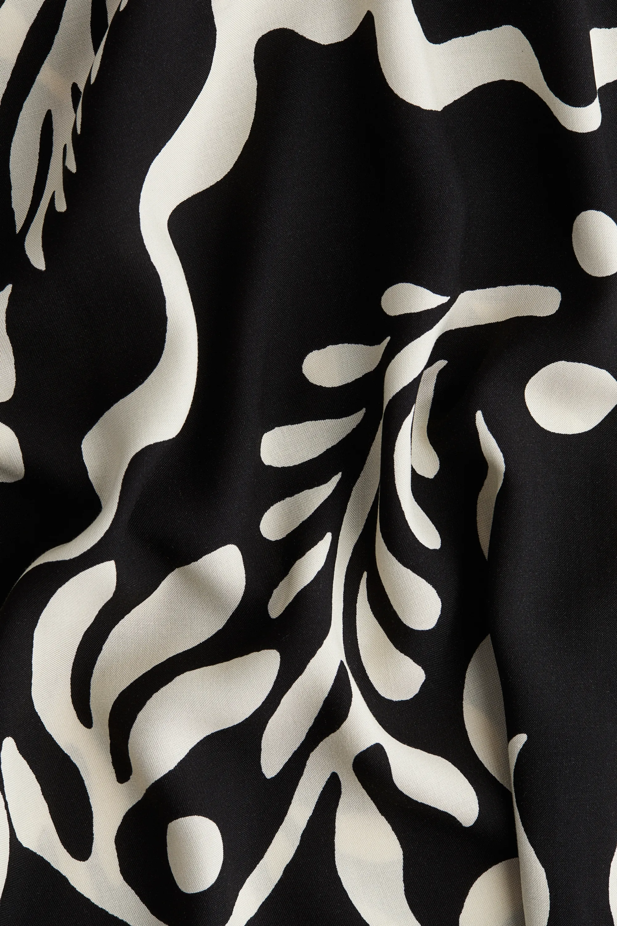 Robe tunique en viscose - Noir/motif blanc
