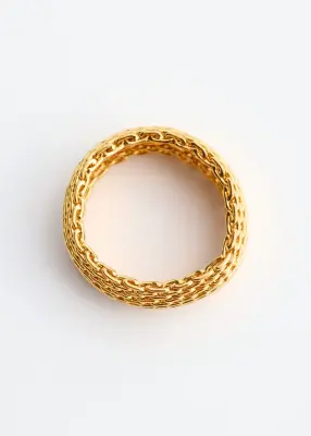 Bague à motif en mesh - Doré — photo 2