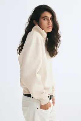 Sweat à col zippé - Beige clair/Atelier — photo 4