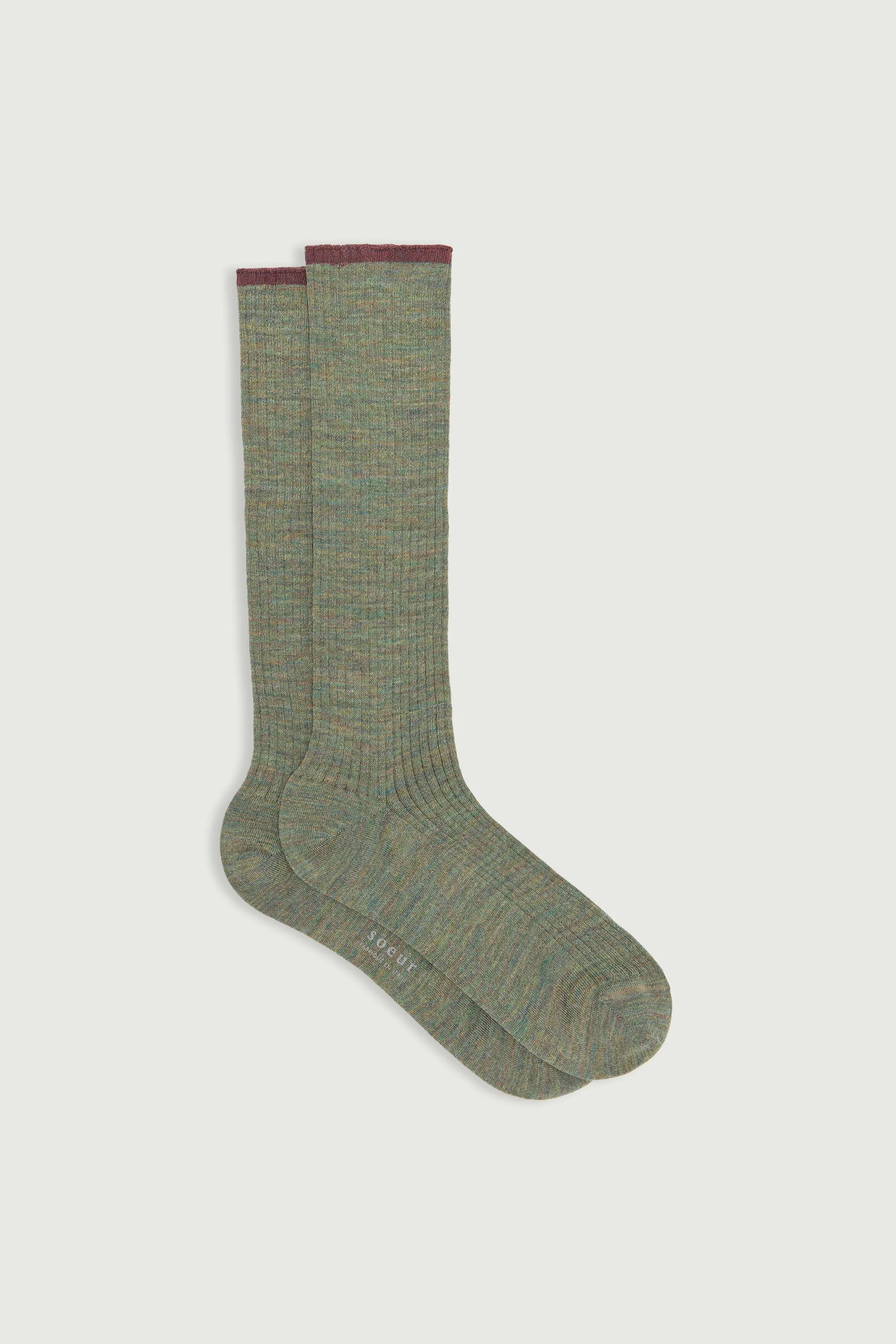 CHAUSSETTES KAMI VERT CHINÉ/PRUNE CHINÉ