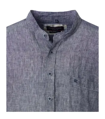 CASA MODA CHEMISE LIN COL MAO  Bleu Chiné — photo 4