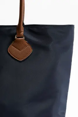 Sac shopping - Bleu marine/marron — photo 2
