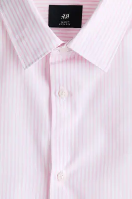 Chemise Slim Fit repassage facile - Rose clair/rayé — photo 4