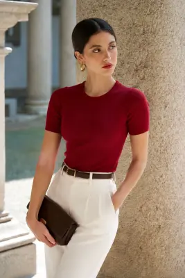 Henrietta Knit Top - Bordeaux — photo 1