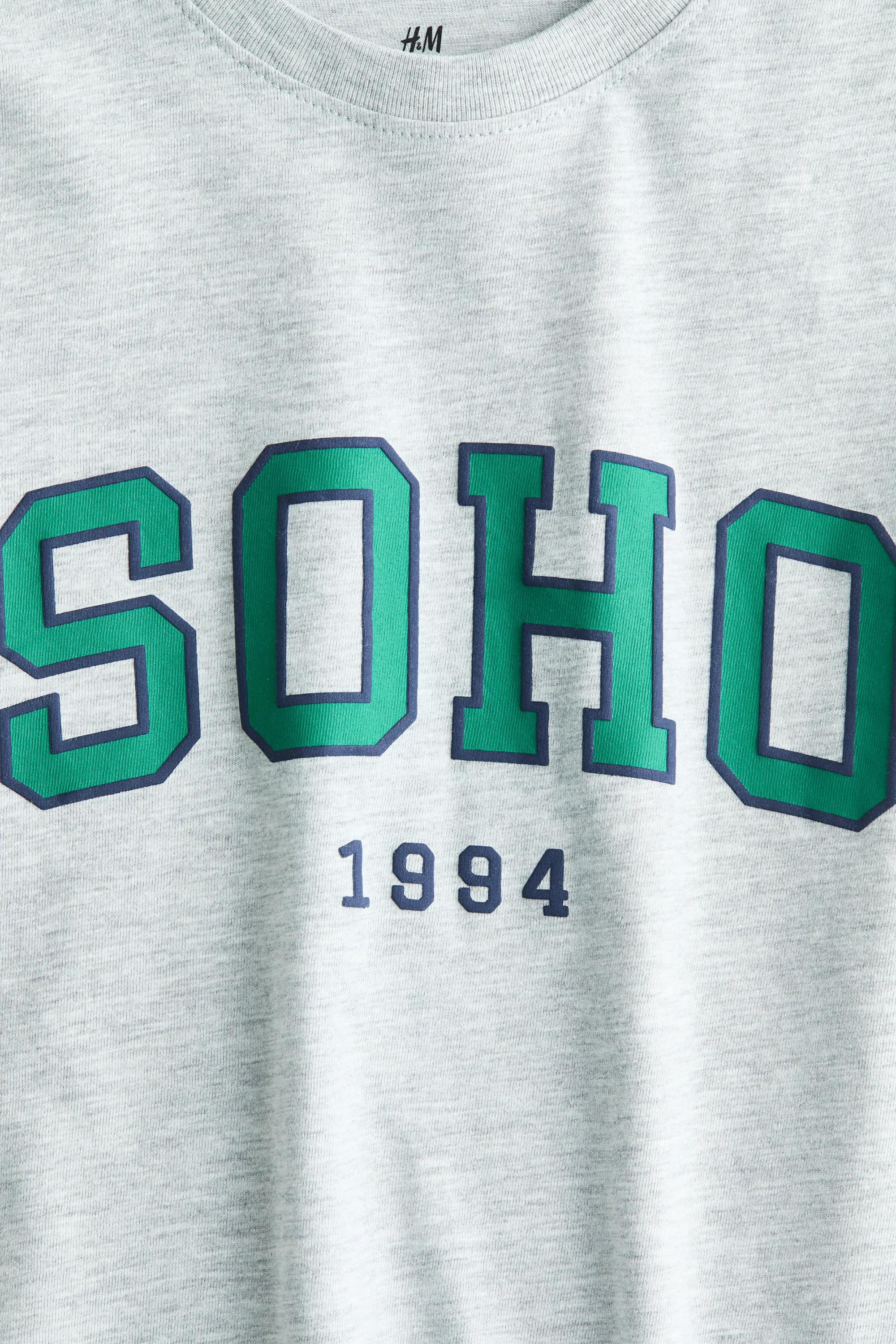 T-shirt imprimé en coton - Gris clair chiné/SOHO