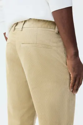 Pantalon Regular Fit en velours côtelé - Beige — photo 3